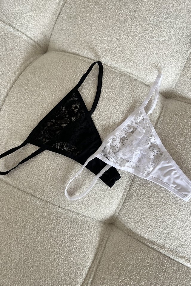 2 Pieces Lace Lazer Cut G-String ATEL5 - 1