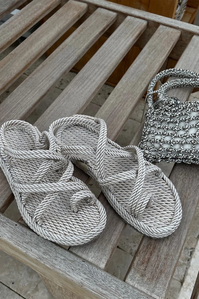 Beige Wicker Sandals ATE6427 - 2