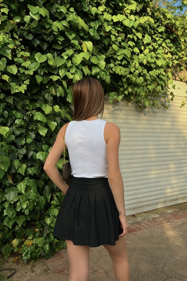 Beyaz Askılı Basic Crop Top ATE6432 - 3