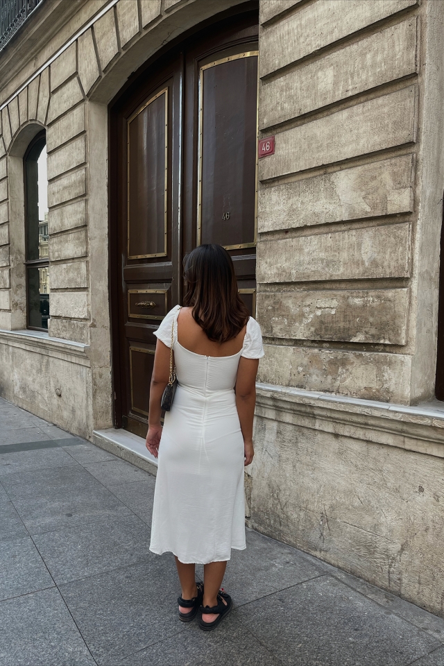 Beyaz Bağlamalı Elbise ATE2042 - 2