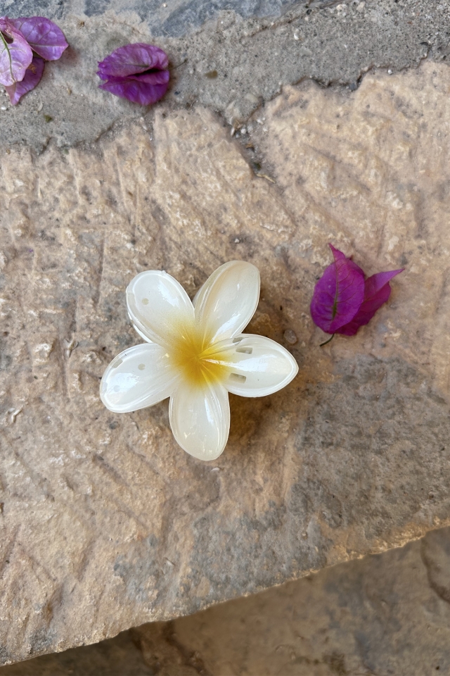 Beyaz Çiçekli Lotus Toka ATEL2214 - 4
