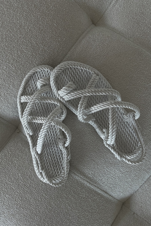 Beyaz Hasır Sandalet ATEL35 - 4