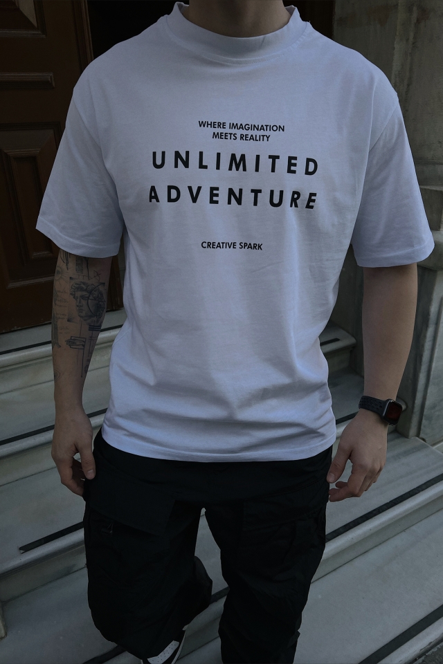 Beyaz Unlımıted Adventure Yazılı Tişört ATE5016 - 2