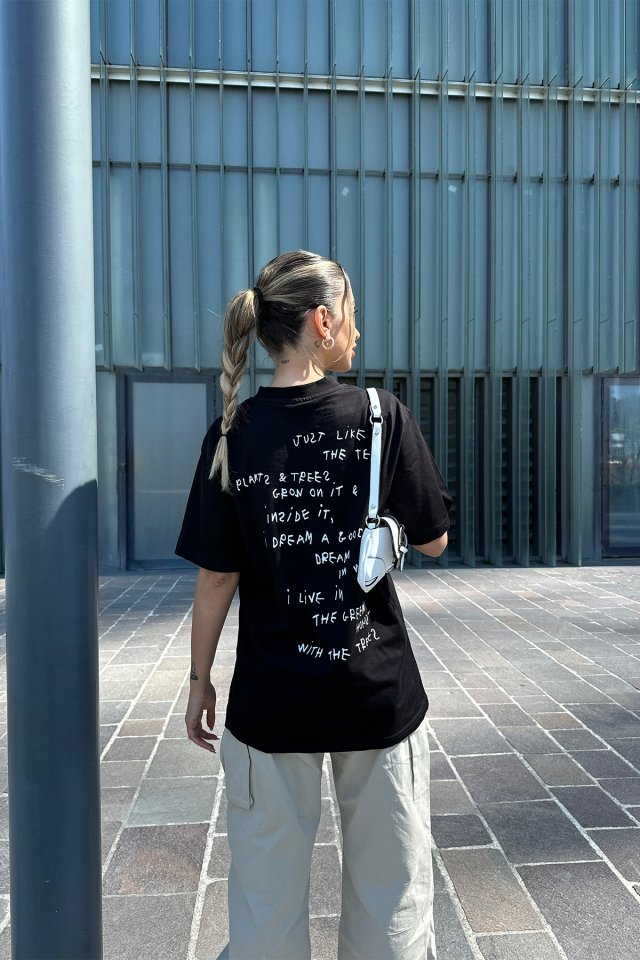 Black Back Written Tshirt ATE6065 - 4