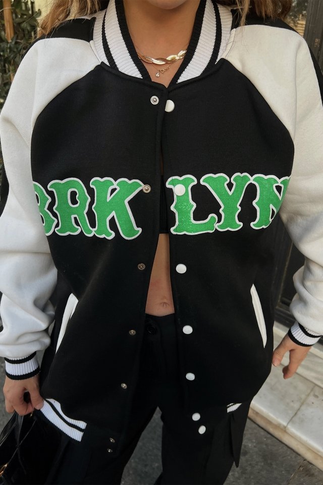 Black Printed College Jacket ATE2133 - 10