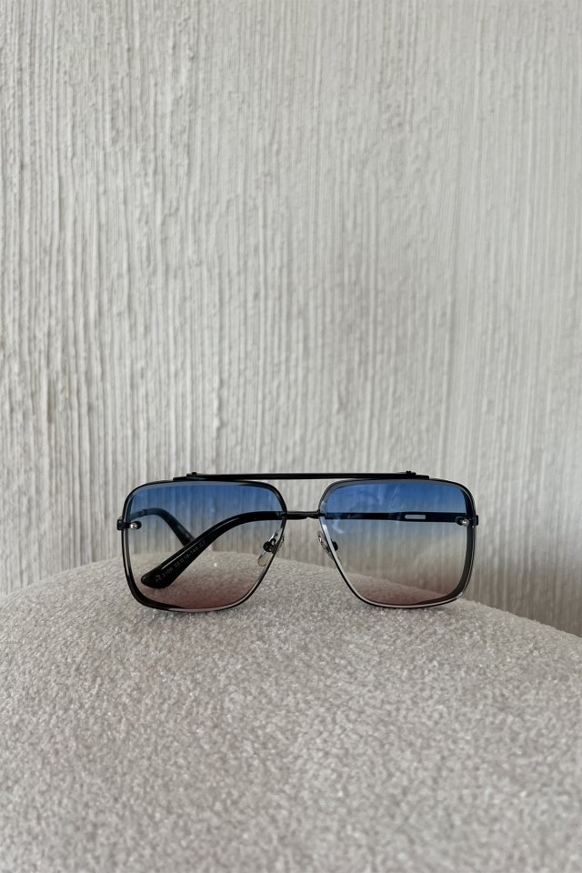 Black Thin Frame Sunglasses ATE6726 - 2