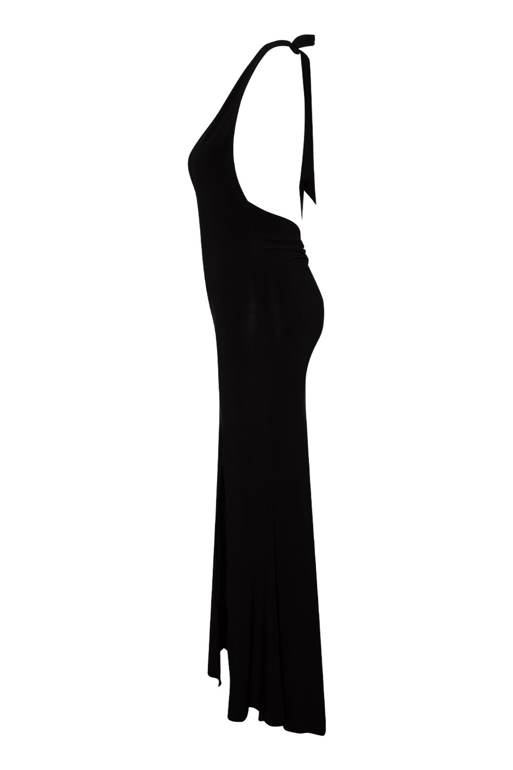 Black Maxi Length Slit Dress TWL3 - 14