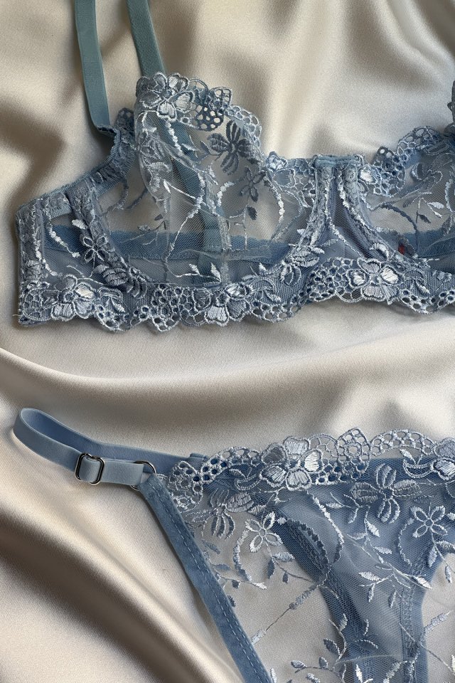 Blue Lace Detail Underwear ATE-1669 - 1