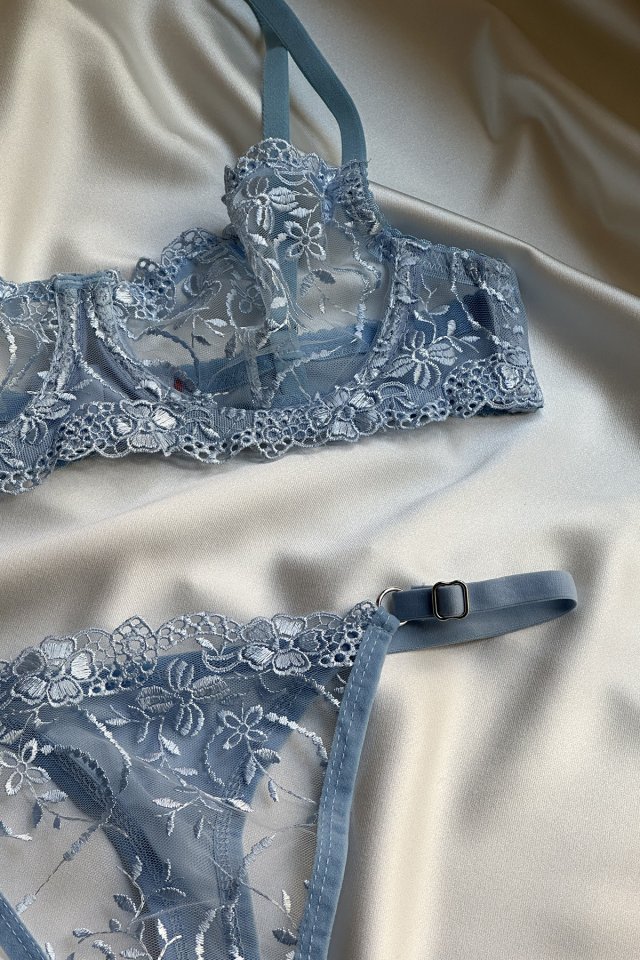 Blue Lace Detail Underwear ATE-1669 - 3