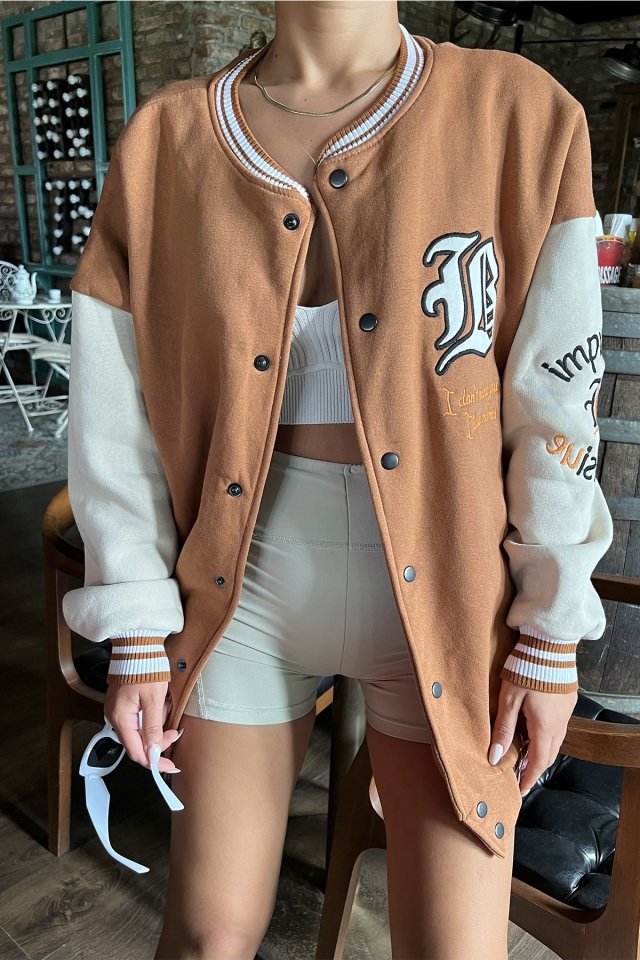 Brown Printed College Jacket ATE1965 - 2