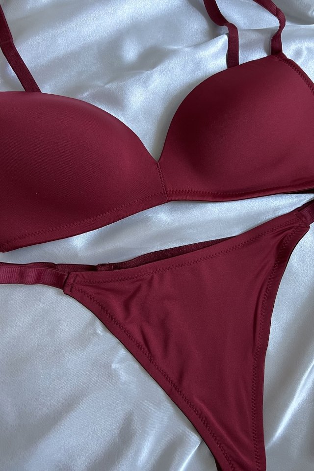 Burgundy Classic Bra Set ATE6270 