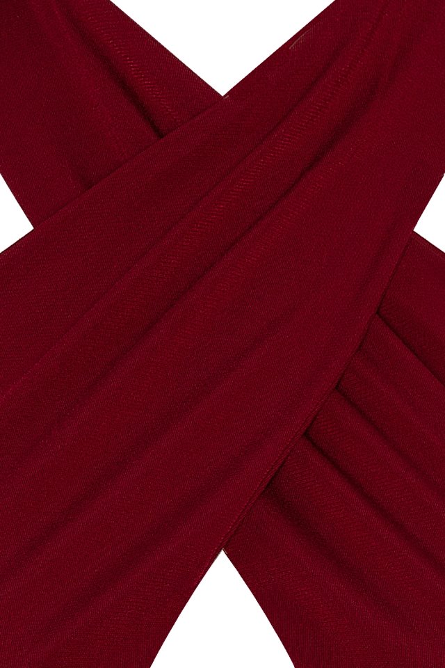 Claret Red Color Lina Crop Top EY723 - 8