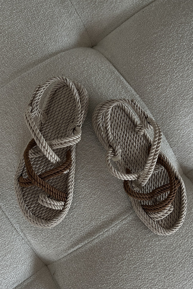 Double Color Wicker Sandals ATEL37 - 4