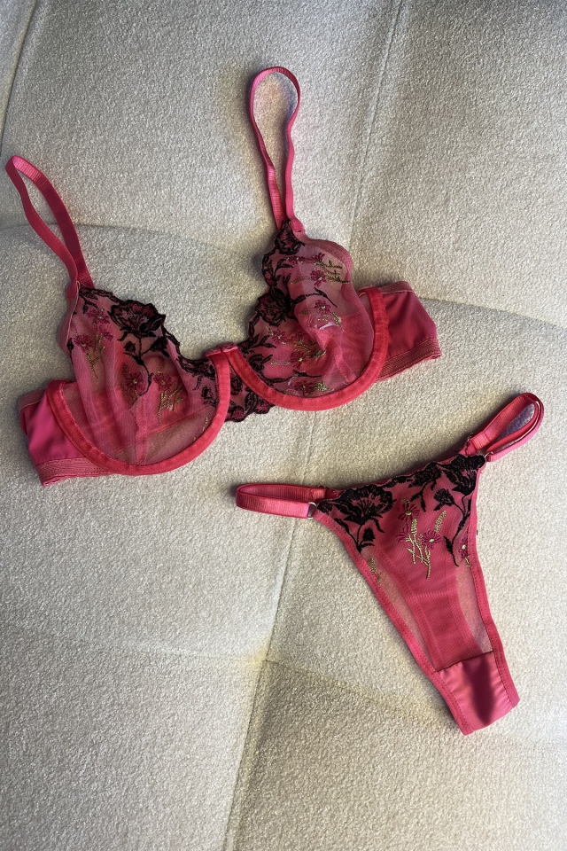 Fuchsia Lace Detail Underwear ATE6866 - 1