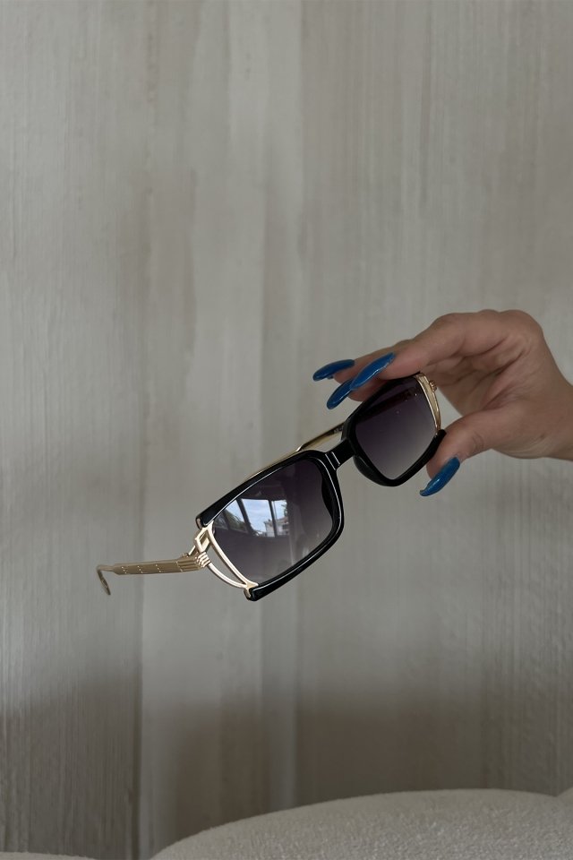 Gold Black Frame Sunglasses ATE6728 - 3