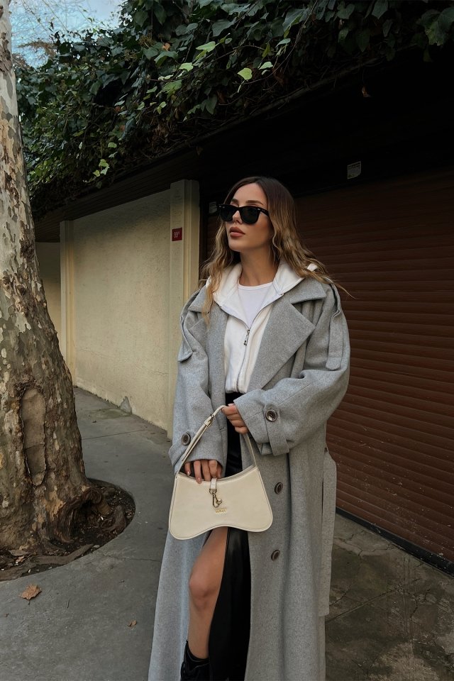 Gray Oversize Cache Coat ATE2914 - 5