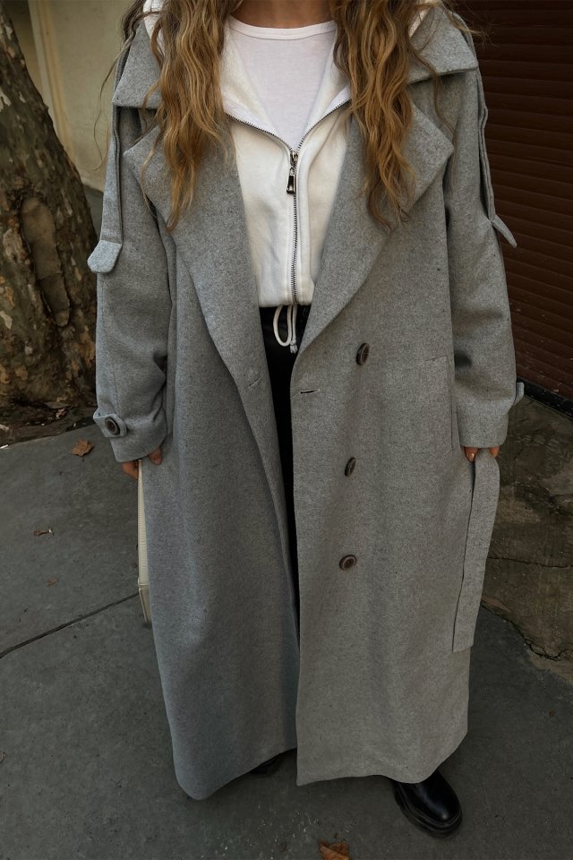 Gray Oversize Cache Coat ATE2914 - 2