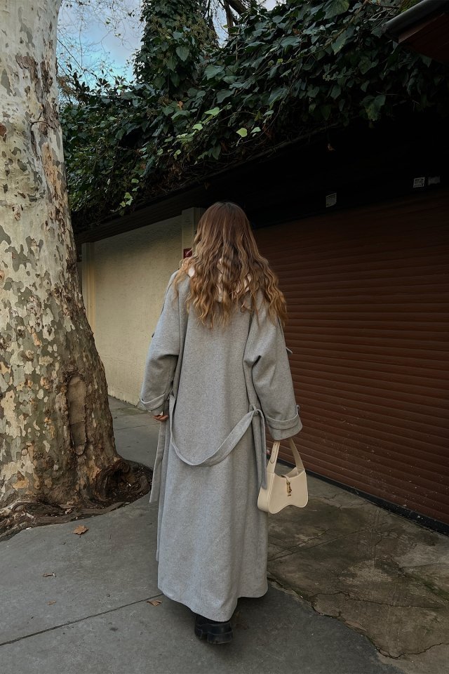 Gray Oversize Cache Coat ATE2914 - 6