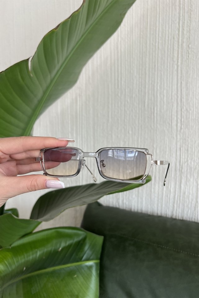 Gray Thin Frame Sunglasses ATE6725 - 2