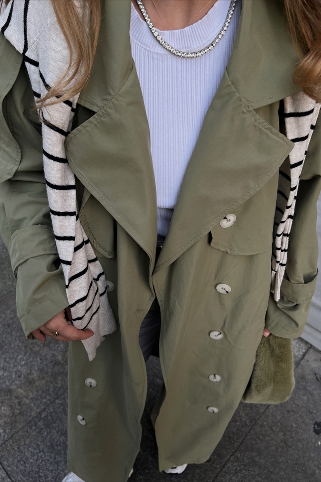 Green Buttoned Trenchcoat ATE2172 - 3