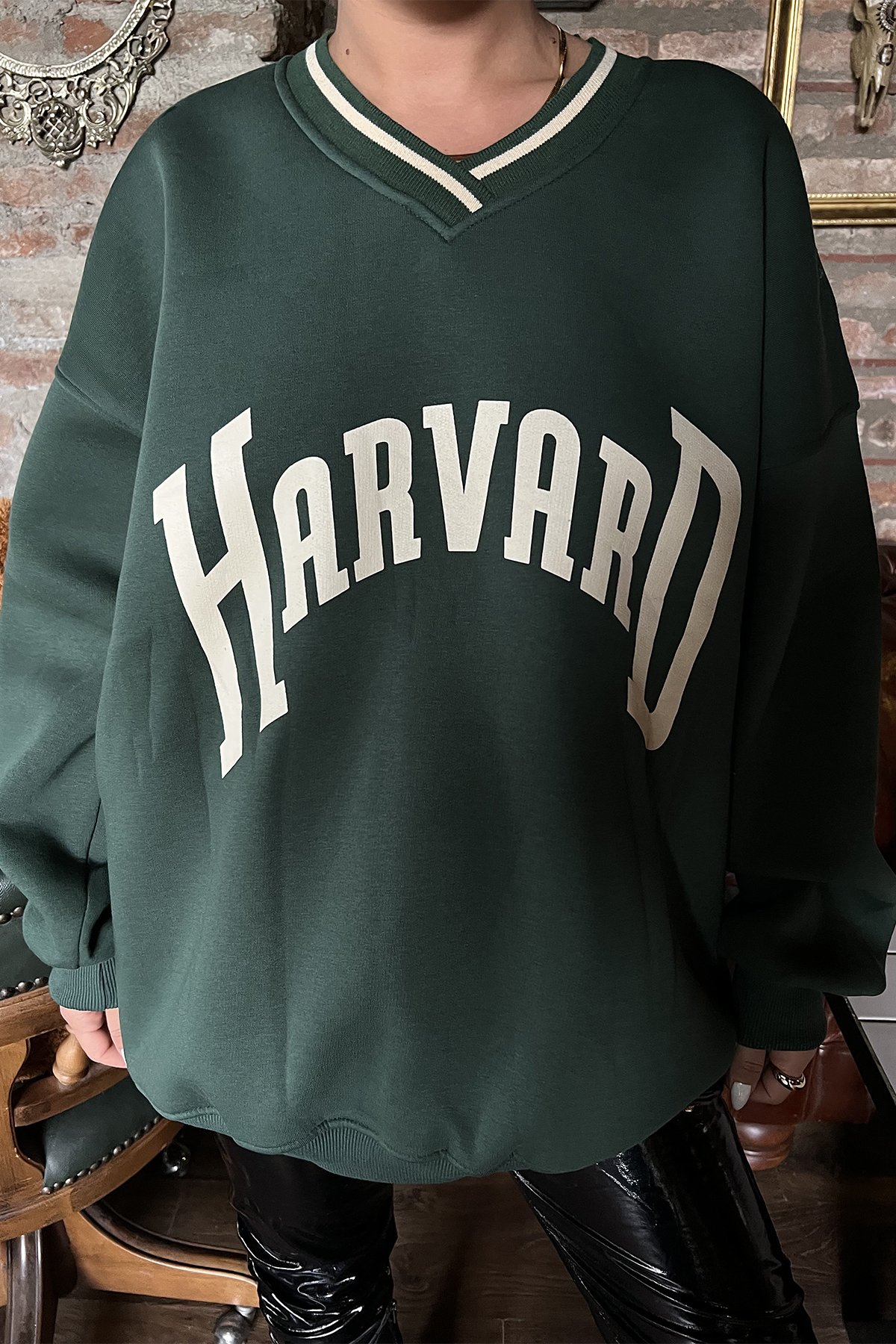 Green Harvard Printed Sweat ATE2095 - 2