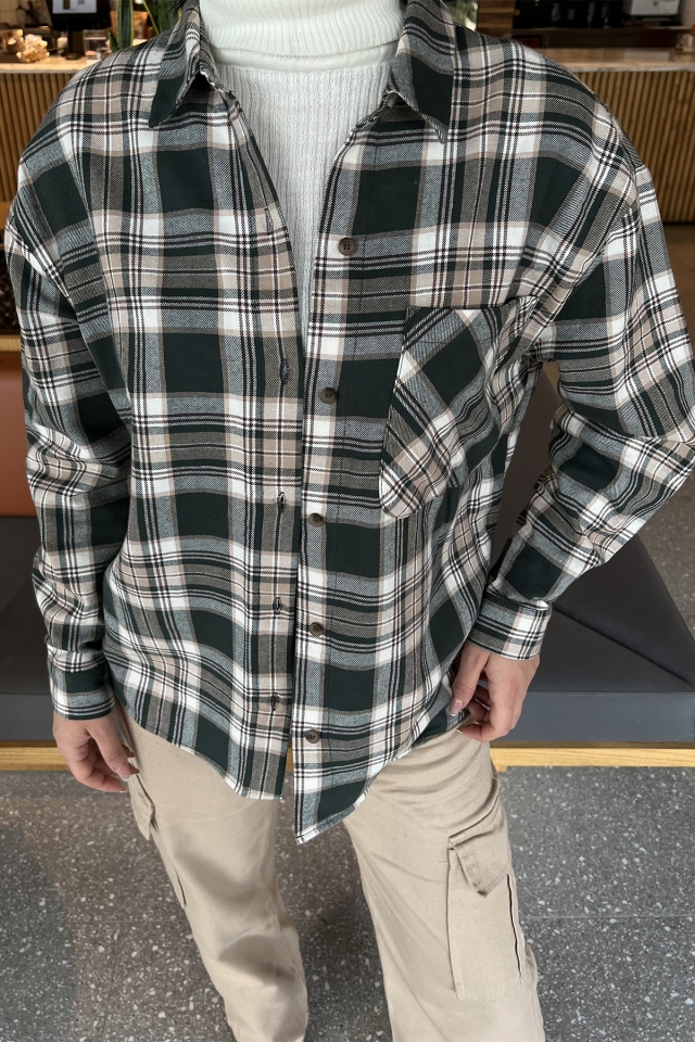 Green Pocket Lumberjack Shirt ATE2837 - 2