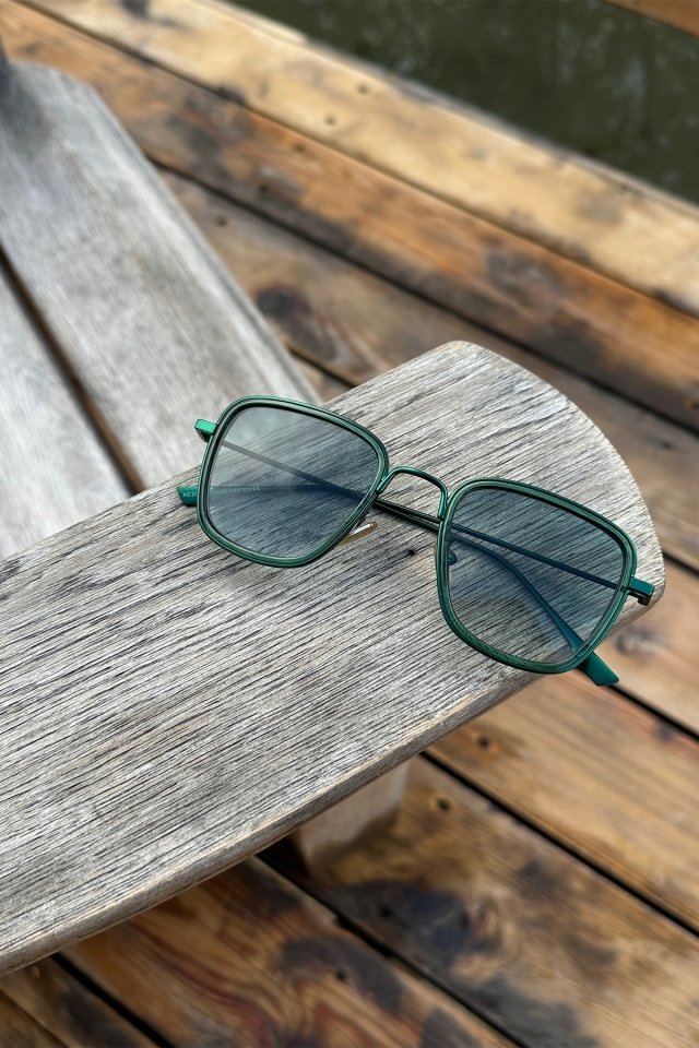 Green Thin Frame Sunglasses ATE6451 - 2