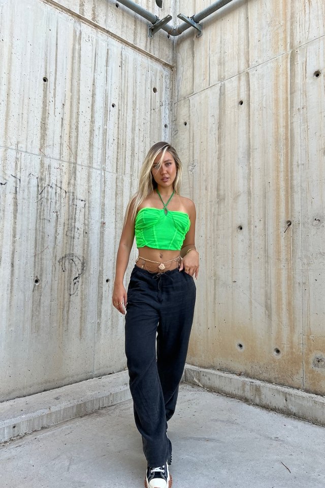 Green Strapped Crop Top ATE1707 - 1