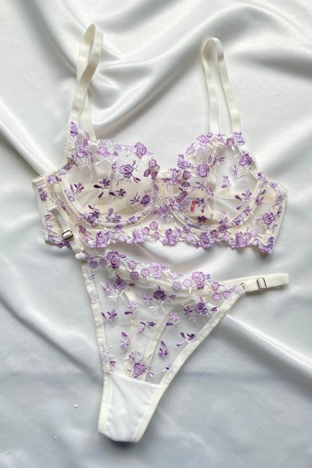 Lilac Flower Pattern Underwear AATE6877 - 1