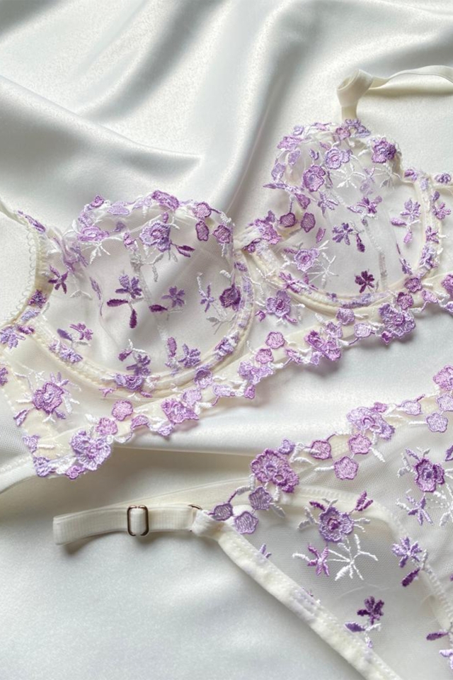 Lilac Flower Pattern Underwear ATE6877 - 2