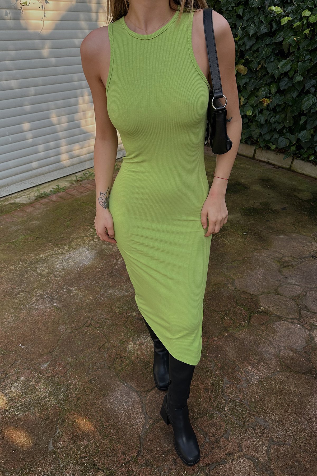 Mint Green Slit Detail Long Dress ATE4307 - 2