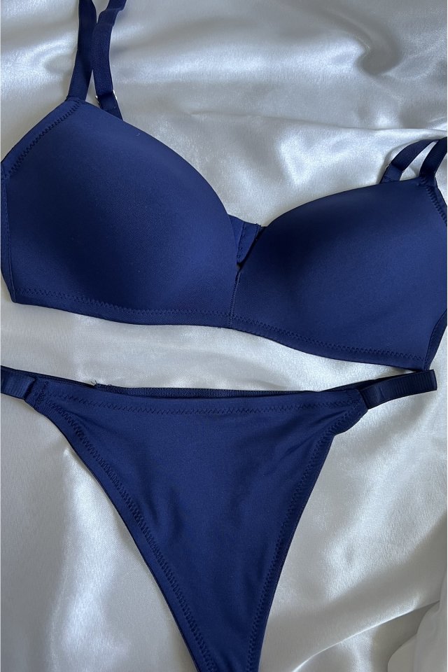 Navy Blue Classic Bra Set ATE6267 