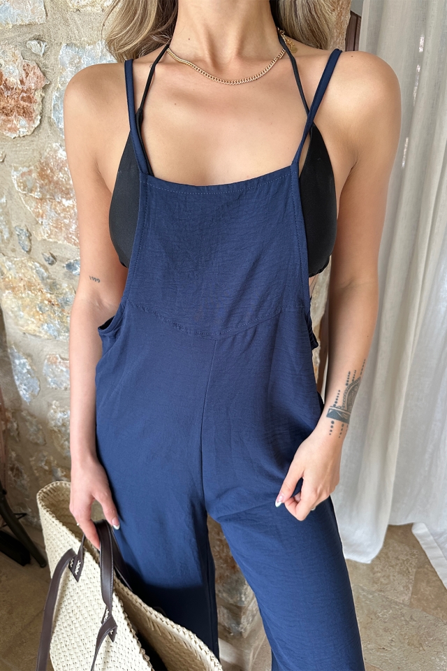 Navy Blue Strapped Overalls ATE6349 - 2