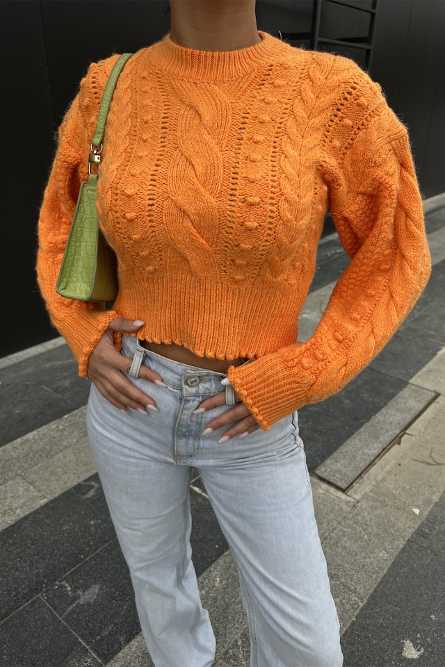 Orange Knitting Sweater ATE2070 - 2