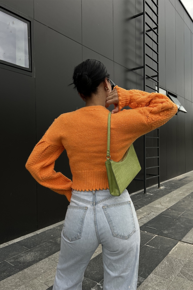 Orange Knitting Sweater ATE2070 - 4