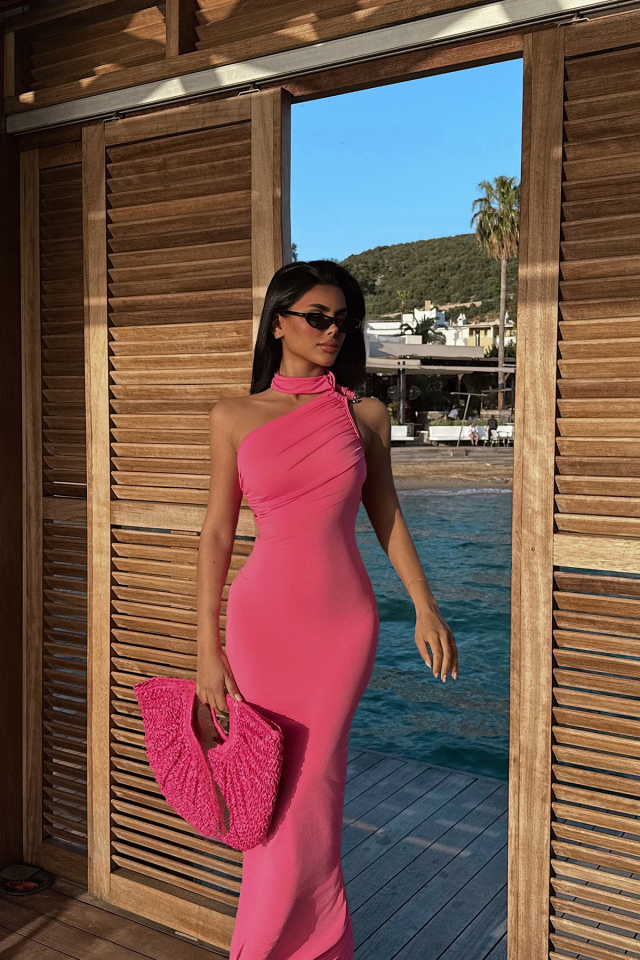 Pembe Marcia Uzun Elbise ATE-2418 - 2