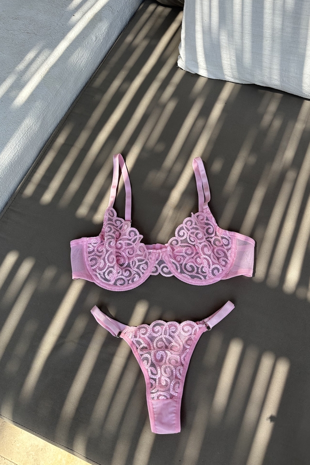 Pink Flower Pattern Underwear ATEL2483 - 5