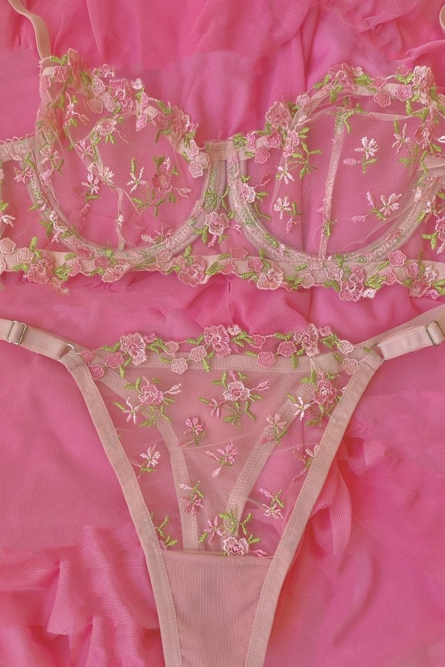 Powder Flower Pattern Underwear ATE7879 