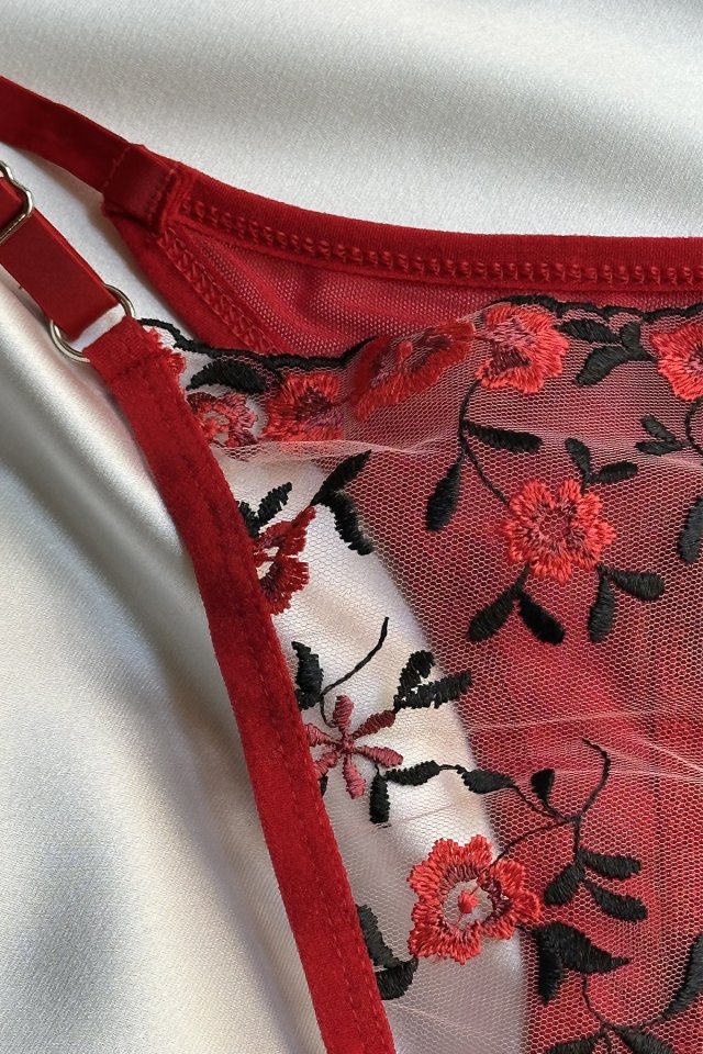 Red Flower Detail Underwear ATE-1825 - 3