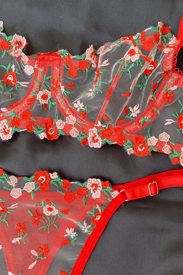 Red Flower Pattern Underwear ATE7880 - 8