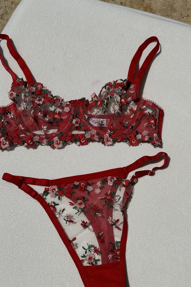 Red Flower Pattern Underwear ATE7880 - 2