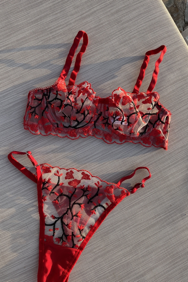 Red Flower Pattern Underwear ATEL2226 - 4