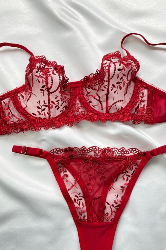 Red Lace Detail Underwear ATEL9 - 2