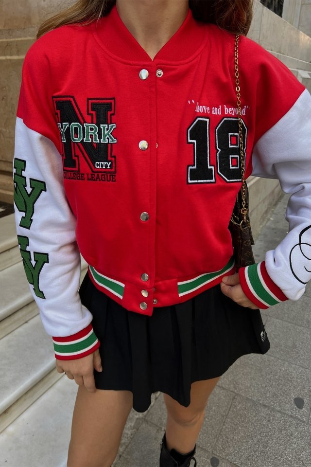 Red NYC College Jacket ATE2164 - 2