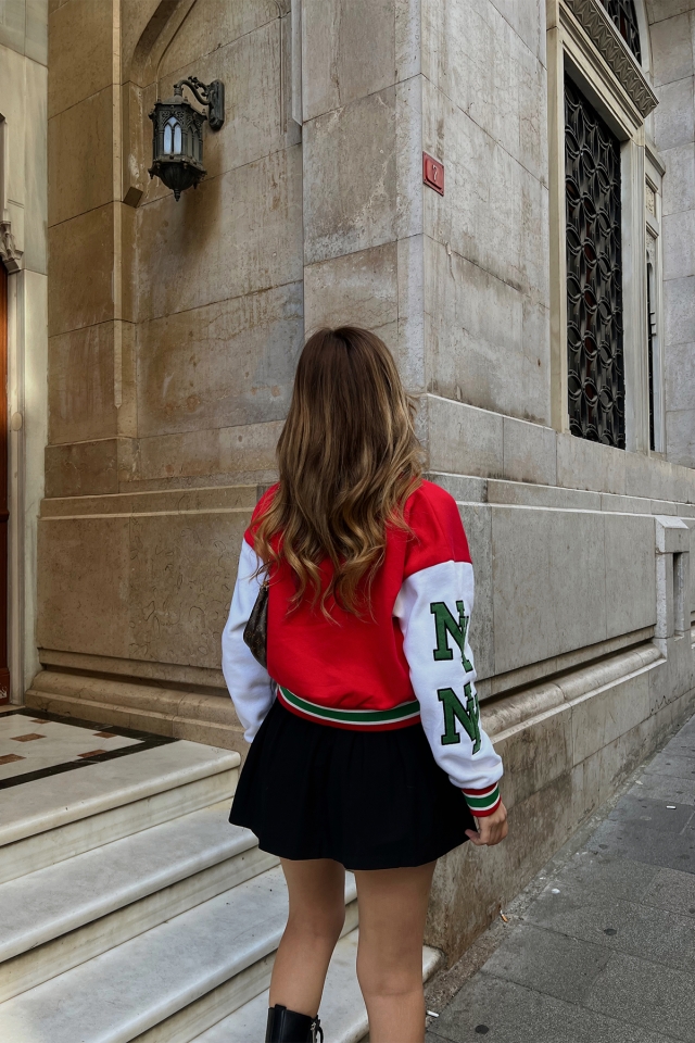 Red NYC College Jacket ATE2164 - 4