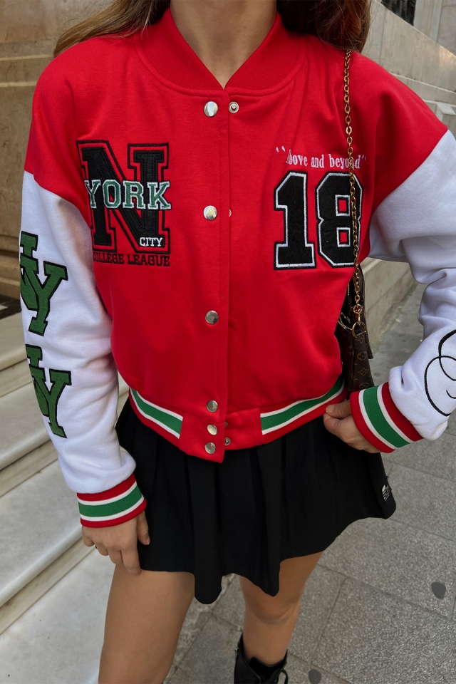 Red NYC College Jacket ATE2164 - 2