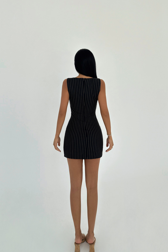 Siyah Jila Mini Elbise ATE-2463 - 3