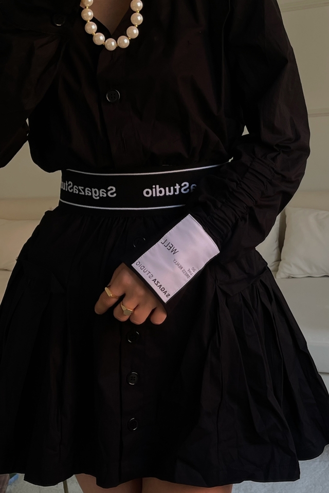 Siyah Gömlek Yaka Mini Elbise ATE4337 - 8