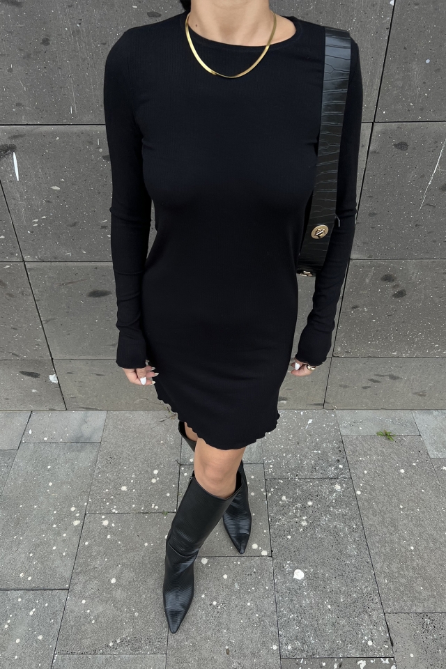 Siyah Basic Elbise ATE2474 - 2