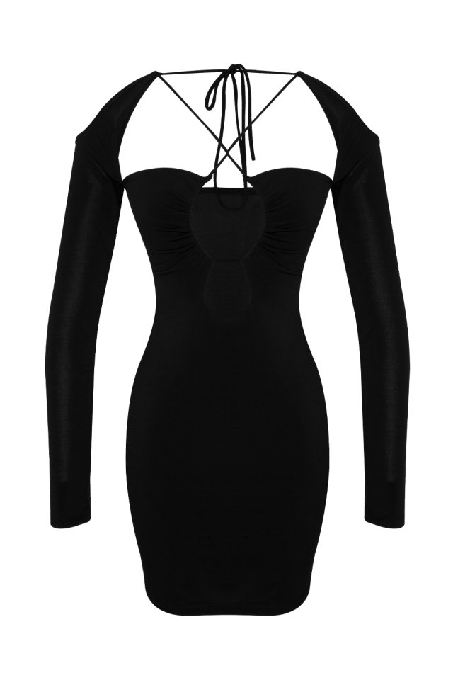 Missi Siyah Elbise EY200 - 7